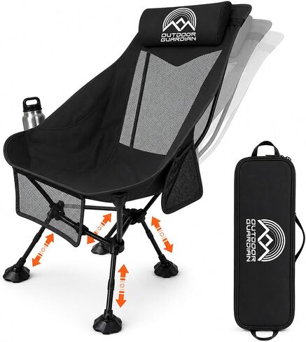 Compact High Back Camp Chair - Adjustable Height & Recline in Kuwait