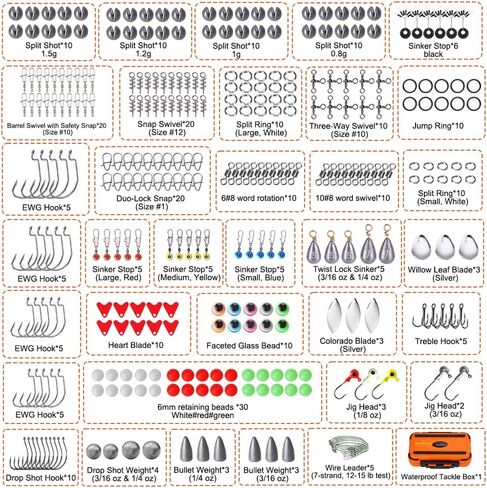 Fishing Tackle kit 308pcs Fishing Accessories Kit Fishing Hooks in Saudi Arabia