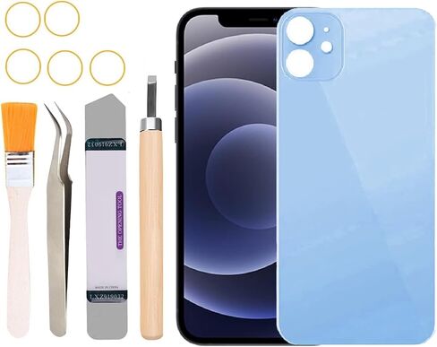 Rear Back Covers Glass Replacement Compatible with iPhone 12 6.1 inches All Carriers with Professional Tool Set (Green) in Kuwait