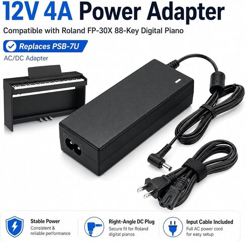 12V AC/DC Charger Compatible with Roland PSB-7U FP-30X FP-90X in Saudi Arabia