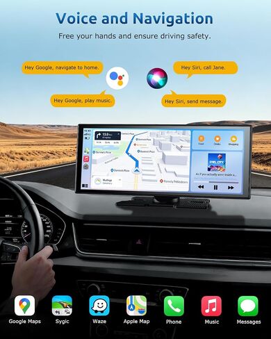 ESSGOO شاشة CarPlay لاسلكية مقاس 11.3 بوصة وشاشة Android Auto للسيارة المزودة بكاميرا مزدوجة in Kuwait
