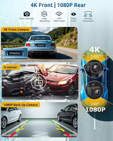 ESSGOO شاشة CarPlay لاسلكية مقاس 11.3 بوصة وشاشة Android Auto للسيارة المزودة بكاميرا مزدوجة in Kuwait