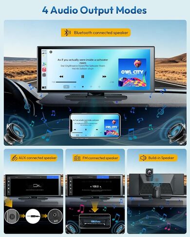 ESSGOO شاشة CarPlay لاسلكية مقاس 11.3 بوصة وشاشة Android Auto للسيارة المزودة بكاميرا مزدوجة in Kuwait