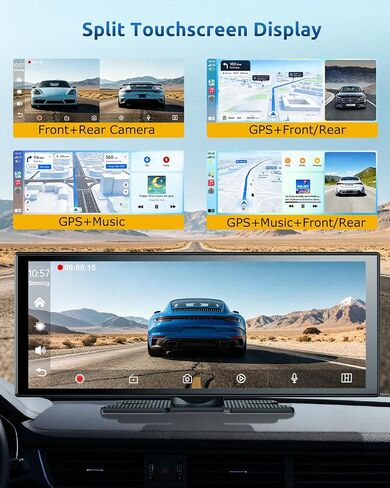 ESSGOO شاشة CarPlay لاسلكية مقاس 11.3 بوصة وشاشة Android Auto للسيارة المزودة بكاميرا مزدوجة in Kuwait