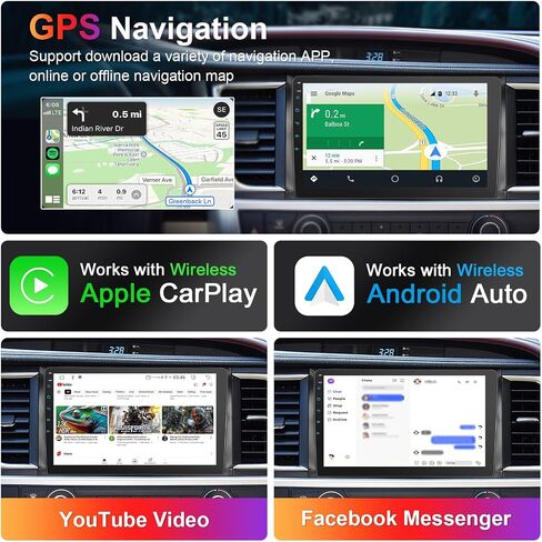 [8core 4+64G] 10 inch Car Radio Stereo for Toyota Highlander 2014-2019 CarPlay, Head Unit with Wireless Carplay & Android Auto, Support GPS/WiFi/Bluetooth/SWC, FM, Backup Camera in Kuwait