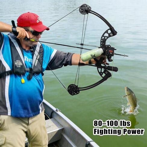 Bottle Style Bowfishing Reel for Recurve & Compound Bow, Zero-Drag One-Handed Operation Fishing Reel Kits with 40M 100 Lbs Dacron Line Complete Set with Mounting Screws in Kuwait