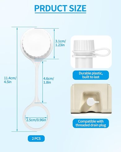 2 PCS Cooler Threaded Drain Plug Caps, Cooler Drain Plug Caps Replacement with Plastic Tether, Compatible with Igloo 50-165 Qt Coolers, Cooler Replacement Parts in Kuwait