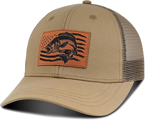 Fishing Hat Fishing Gifts for Men, Bass Fish Flag Hats, Fishing Gear Accessories Stuff, Adjustable Fishing Trucker Hat in Saudi Arabia