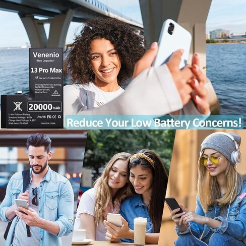 [20000mAh] Battery for iPhone 13 Pro Max, 2026 New Upgrade High Capacity Replacement Battery for iPhone 13 Pro Max Models A2643 A2484 A2641 A2644 A2645 with Complete Repair Tool kit in Saudi Arabia