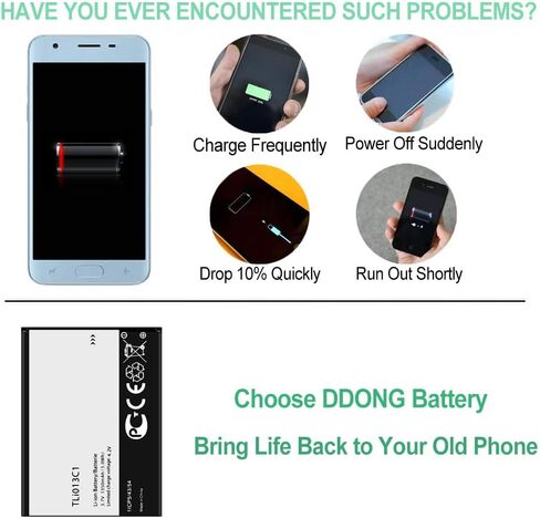for Alcatel Go Flip 3/SmartFlip 4052W 4052R 4052C Replace Battery TLi013C1 in Saudi Arabia