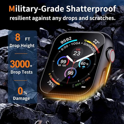 2 Pack Case for Apple Watch Screen Protector SE 3(2025) SE 2/SE/Series 4 5 6 44mm with Tempered Glass | Slim Guard Bumper | Full Coverage Hard PC Protective Cover | Compatible iWatch 44mm in Saudi Arabia