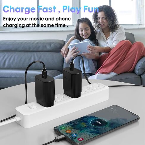 Type C Charger Fast Charging,4 Pack 25W USB C Charger Block with 6FT Fast Charging Cable Compatible with Galaxy S25 Ultra/S25/S25+/S24+/S24 Ultra/S24/S24+/S23 Ultra/S22 Ultra/S21 in Saudi Arabia