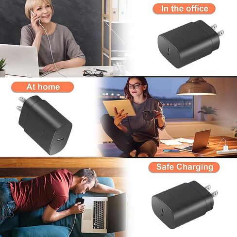 Type C Charger Fast Charging,4 Pack 25W USB C Charger Block with 6FT Fast Charging Cable Compatible with Galaxy S25 Ultra/S25/S25+/S24+/S24 Ultra/S24/S24+/S23 Ultra/S22 Ultra/S21 in Saudi Arabia