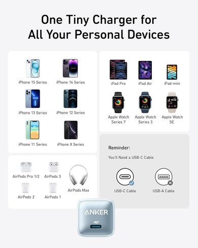 Anker 20W Nano Pro USB C Charger Block, Compact Fast Charger with PIQ 3.0 in Saudi Arabia