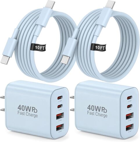 USB C Charger Block Extra Long 10FT Type C Charger Cable(White) in Saudi Arabia