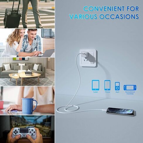 [MFi Certified] iPhone Charger, 2 Pack Long 6FT USB to Lightning Quick Charge Data Sync Cable Cord with Wall Charger Block Travel Plug Brick Adapter for iPhone 14/13/12/11/XS/XR/SE/7/8/8 Plus AirPods in Saudi Arabia