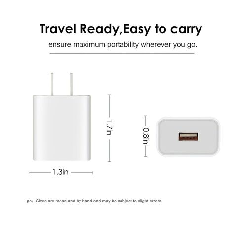 USB Wall Charger 5V 2A 10W Charger Power Adapter, Fast Charging USB Block, Charging Plug Block Cube, Wall Plug for iPhone 17 16 15, iPad, Phone,Speaker ,Sumsung, Android, Kindle Tablet & More -White in Saudi Arabia