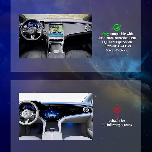 2024 Mercedes EQE Screen Protector for 2023 2024 2025 2026 Mercedes Benz EQE Sedan SUV / 2024 AMG EQE SUV / 2022-2025 S580 S Class Nav.12.3Inch+Dash12.8Inch Display Tempered Glass Film for 2025 EQE (2pcs) in Saudi Arabia