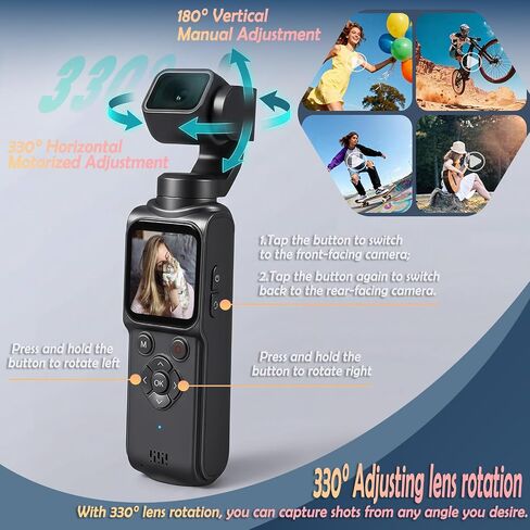 4K Vlogging Camera Pocket Cam with Face Tracking, 64GB Card in Saudi Arabia