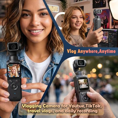 4K Vlogging Camera Pocket Cam with Face Tracking, 64GB Card in Saudi Arabia