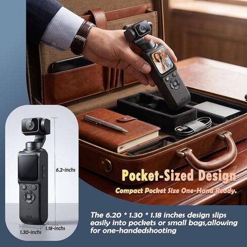 4K Vlogging Camera Pocket Cam with Face Tracking, 64GB Card in Saudi Arabia