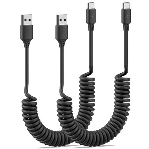 ملفوف USB A إلى كابل Lightning، سلك شاحن iPhone قابل للسحب CarPlay in Kuwait