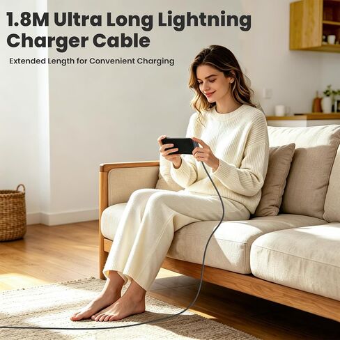 USB C to Lightning Charging Cable with Stand - 90 Degree 2 in 1 Invisible Holder Charger Cable for iPhone 14/13/12/11 Pro Max XS XR iPad, 27W PD Fast Charging Sideways Flat iPhone Cord Cable 6FT in Kuwait