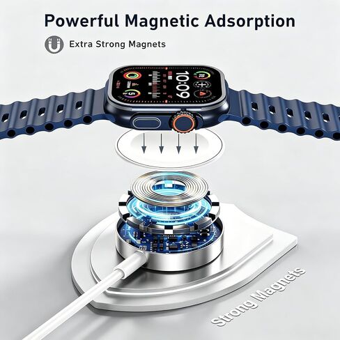Fast Charger for Apple Watch Charger,2-in-1 USB C Charger Plug with 4FT iWatch Portable Wireless Fast Charging Cord Compatible with Apple Watch Ultra Series 10/9/8/7/SE/6/5/4/3/2/1/iPhone 14/13/12/11 in Saudi Arabia