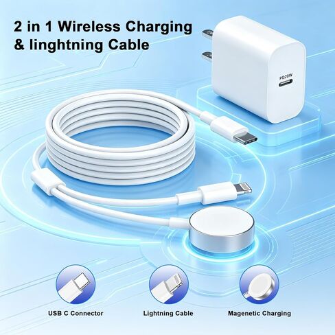 Fast Charger for Apple Watch Charger,2-in-1 USB C Charger Plug with 4FT iWatch Portable Wireless Fast Charging Cord Compatible with Apple Watch Ultra Series 10/9/8/7/SE/6/5/4/3/2/1/iPhone 14/13/12/11 in Saudi Arabia