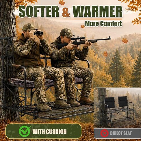 YUNVI Foldable Two Man Tree Stand Seat Cushion for Ladder Stands in Kuwait