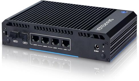 Fanless Router Firewall Appliance Mini PC with 2X SFP+ 4X i226-V LAN Ethernet Intel N150(up to 3.6GHz), Network Gateway Soft Router AES NI/HD/COM 8G DDR4 128G SSD M.2 NVME (Intel N150) in Kuwait