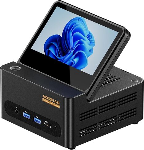AOOSTAR G-FLIP AMD R7 H255 Mini Gaming PC（8C/16T, up to 4.7Ghz） with 24GB DDR5 5600Mhz RAM& 1TB M.2 NVME Pcle4.0 SSD;5 Inch Touchscreen; Oculink&Dual USB4 Ports, 2X M.2 NVME SSD Slots，Support Openclaw in Kuwait