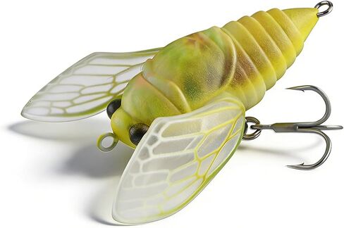 Kingdom Cicada Fishing Lures – Realistic Topwater Hard Bait with 3D Eyes, Lifelike Swimming Action & Strong Hooks, Freshwater Artificial Lure for Bass Trout Pike 0.8inch/1inch in Kuwait