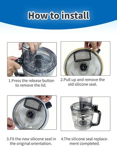 Silicone Lid Gasket Seal Replacement for Ninja BN600, BN601, BN602 Food Processor, Food-Grade, Heat-Resistant, 2 Pack in Kuwait