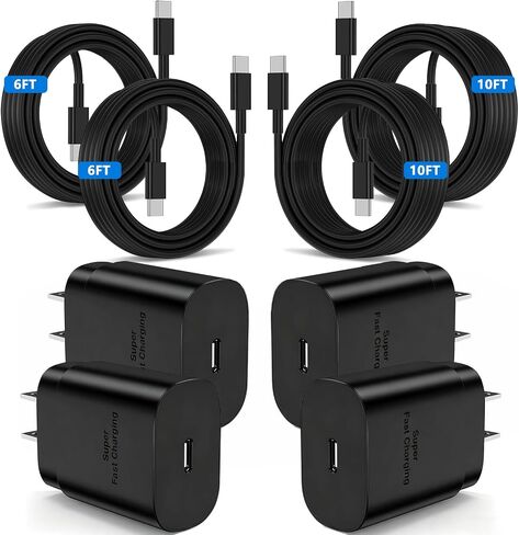 2Pack 45W Super Fast Charger Type C 10ft,USB C Wall Charging and Long Android Phone Charger Cable Cord for Samsung Galaxy S26 Ultra/S26/S26+/S25 Plus/S25/S24+/S24 Ultra/S23 Ultra/S22 Plus/S21/Note 20 in Kuwait