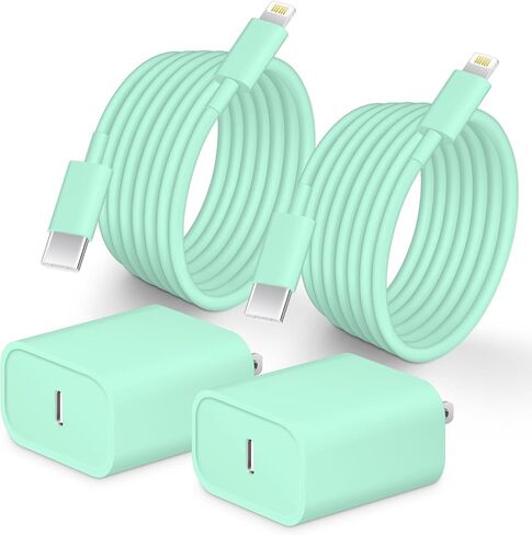 Phone 14 13 12 Fast Charger [MFi Certified] 10FT Type C Charger 2 Pack 20W USB C Charging Block with Fast Charging Cable for Phone 14/14 Pro/13/13Pro Max/12/12 Pro Max/11/XS/XR/X/8Plus in Kuwait