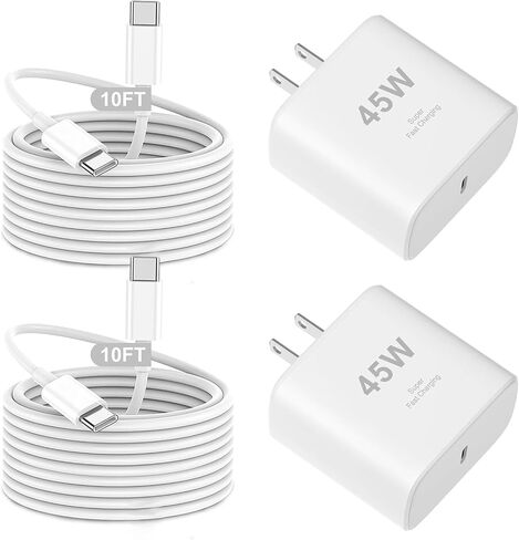iPhone Charger Fast Charging,2Pack 45W USB C Super Fast Charger&10FT Type C Charging Cable Cord for iPhone 17e/17 Pro Max/17 Pro/17 Air/17/16 Pro/15,iPad Pro/Mini/Air,Galaxy S26(Orange) in Saudi Arabia