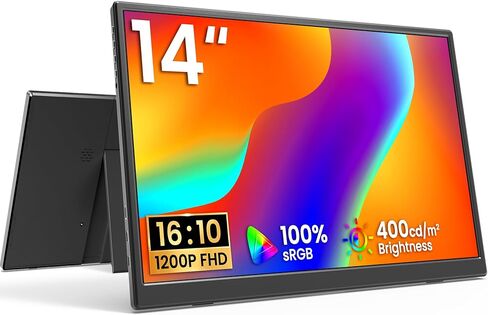 شاشة KQC المحمولة مقاس 15.6 بوصة بدقة 1080 بكسل FHD IPS، شاشة سفر USB-C HDMI فائقة النحافة مع مسند، موسع شاشة بدون حواف للكمبيوتر المحمول، ماك، الهاتف، PS، Xbox، Switch Gaming in Kuwait