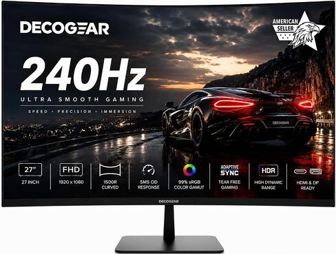شاشة Deco Gear مقاس 34 بوصة منحنية للأعمال فائقة العرض WQHD 3440 × 1440 R1500 100 هرتز 1 مللي ثانية 100% sRGB HDR 2 × DisplayPort 2 × HDMI قابل للتعديل PIP/PBP ضوء أزرق منخفض، بائع أمريكي in Kuwait
