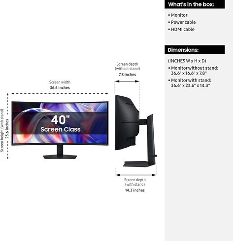 Samsung 40" ViewFinity S8 (S85TH) Curved Monitor, 5K2K WUHD Resolution in Saudi Arabia