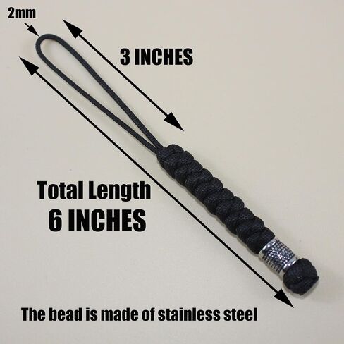 Trufas 3 Pack Paracord Knife Lanyards with Beads Tactical Lanyards Black in Saudi Arabia