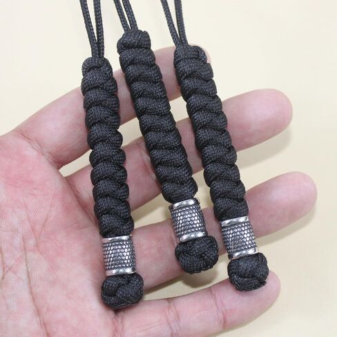 Trufas 3 Pack Paracord Knife Lanyards with Beads Tactical Lanyards Black in Saudi Arabia