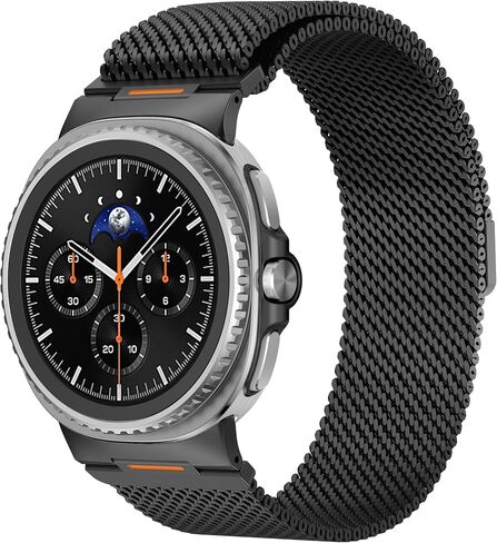 Rugged Stainless Steel Milanese Loop Compatible for Samsung Galaxy Watch Ultra 2/1 47mm /Galaxy Watch9/8/8 Classic, Strong Magnetic Clasp Metal Strap, Adjustable Milanese Mesh Band for Men Women in Saudi Arabia