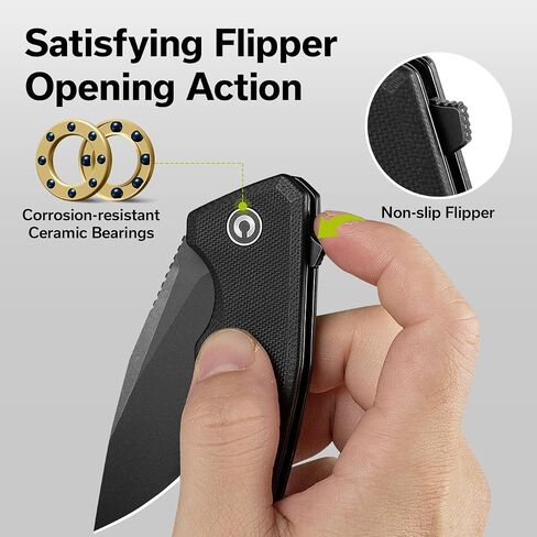 CIVIVI Pocket Knife for EDC, Regulatron Folding Knife for Men with Flipper Opener, Liner Lock, 2.98" Nitro-V Blade Micarta Handle for Camping, Hunting C23006-2 in Saudi Arabia