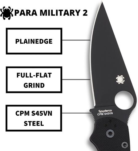 Spyderco Para Military 2 Folding Pocket Knife, PlainEdge in Saudi Arabia