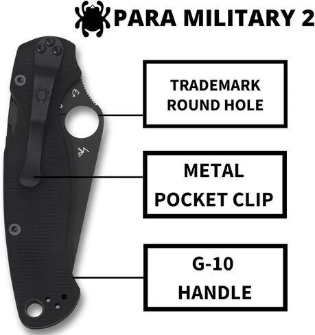Spyderco Para Military 2 Folding Pocket Knife, PlainEdge in Saudi Arabia