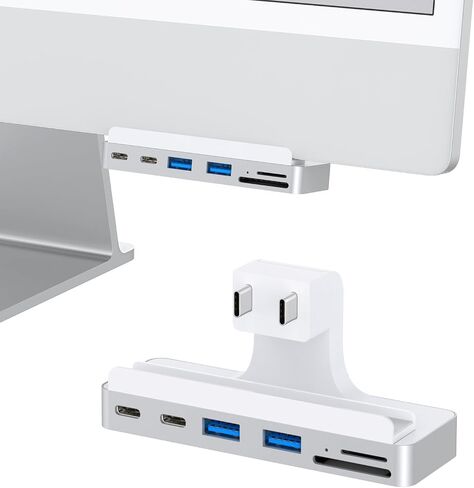 6-in-1 USB C Hub for iMac 24 inch (M1/M3/M4), USB Adapter Multiport with Type-C 10Gbps, SD/TF Card Reader Compatible | iMac Accessories in Saudi Arabia