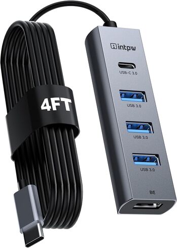 intpw USB C Hub with Ethernet, 8-Port USB Hub 3.0 Multiport Hub with 3 USB-C &3 USB-A Port 5Gbps,USB Splitter, Gigabit Ethernet, Aluminum USB Extender Hub Long Cable for MacBook, Desktop, Laptop, PC in Saudi Arabia