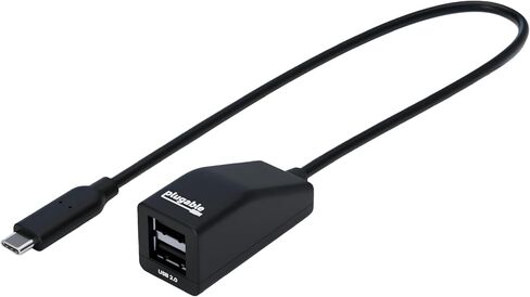 Plugable USB-C to Dual USB-A 2.0 Splitter, 2-Port Hub for USB-C Laptops: Keyboard, Mouse, Flash Drive, 480Mbps Data-Only, Plug-and-Play, 30cm Cable for Mac, Windows, ChromeOS, Linux (USBC-2PORT) in Saudi Arabia