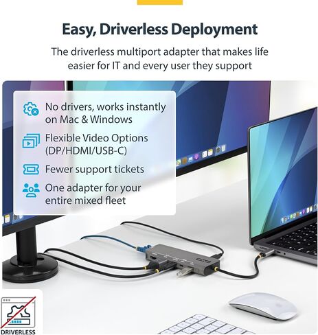 StarTech 7-in-1 USB4 Driverless Dual 4K Mini Dock with 140W PD and 2.5GbE in Saudi Arabia